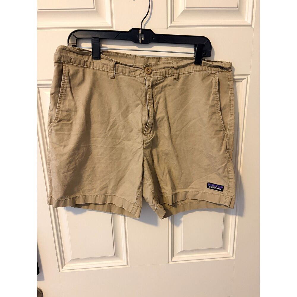 Size 35- Patagonia Khaki Mens All Wear Hemp 6” Shorts - Picture 2 of 3